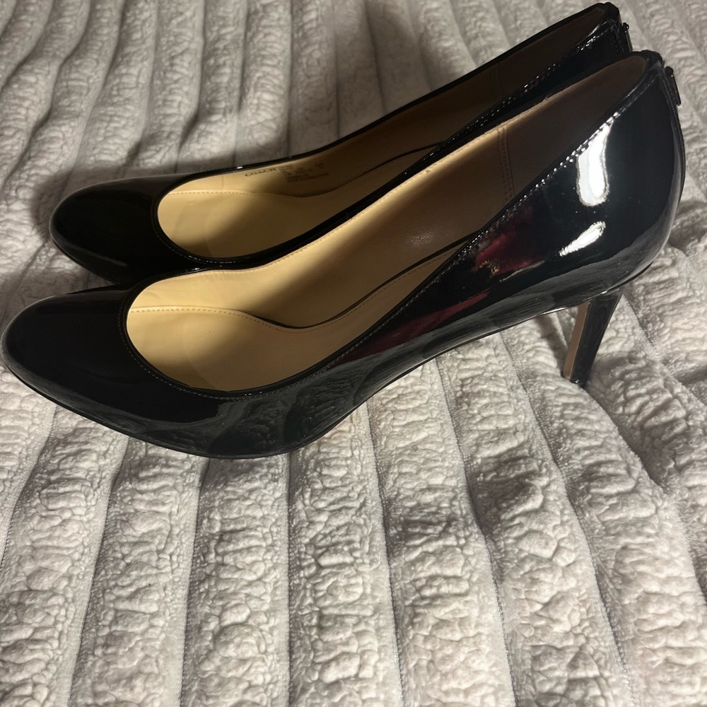 Coach Black Patent Leather Heels